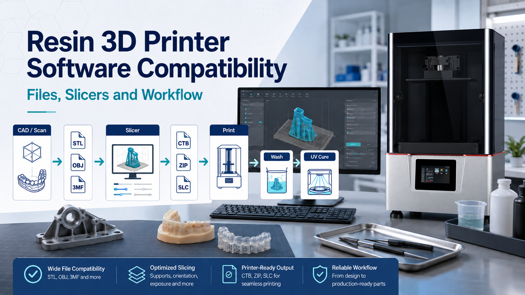 resin 3d printer software compatibility files, slicers and workflow