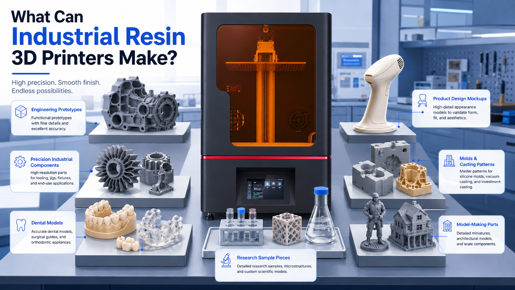 what can industrial resin 3d printers make