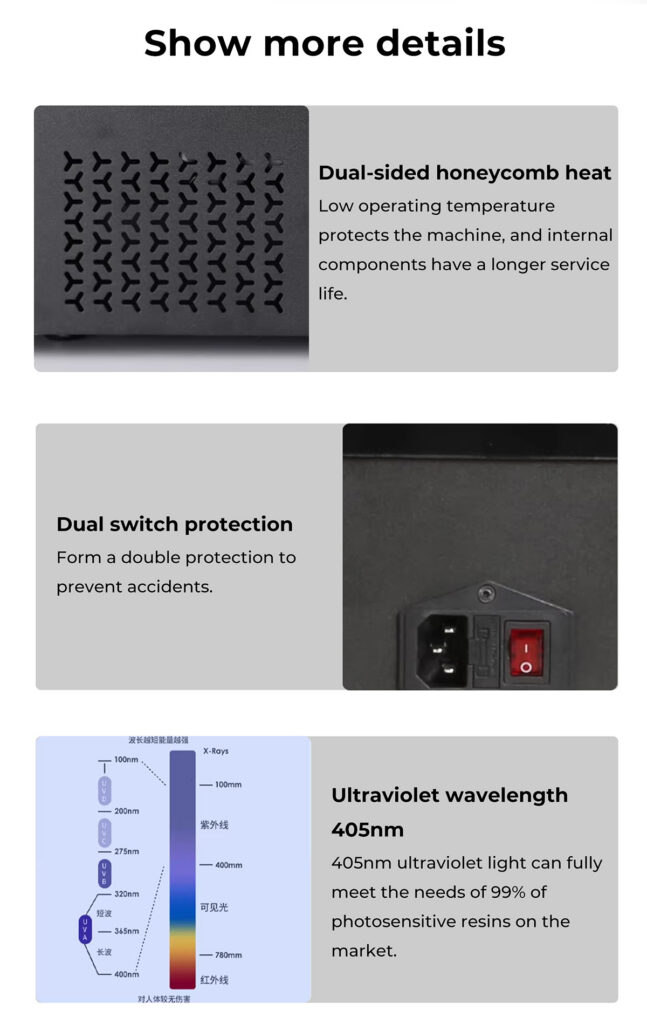 yidimu uv curing box for resin 3d printed models