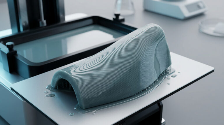 3d resin print has contour map lines