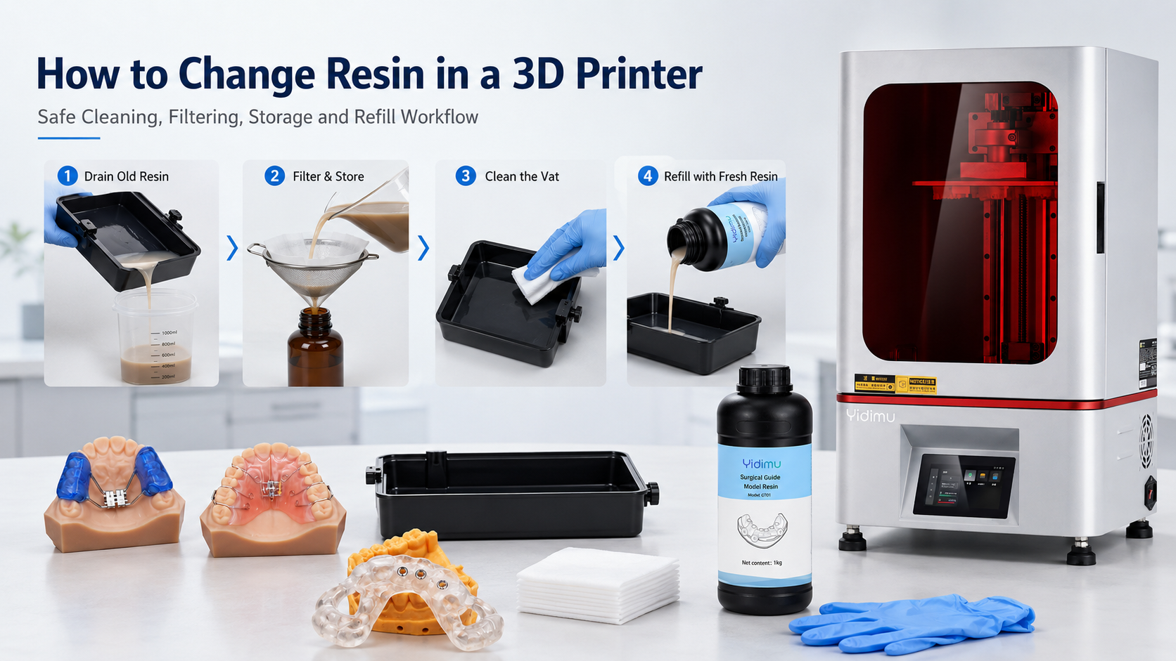 how to change resin in 3d printer