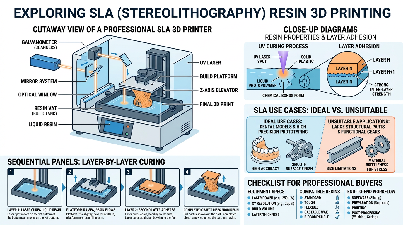 what does sla stand for in 3d printing meaning, workflow and professional use